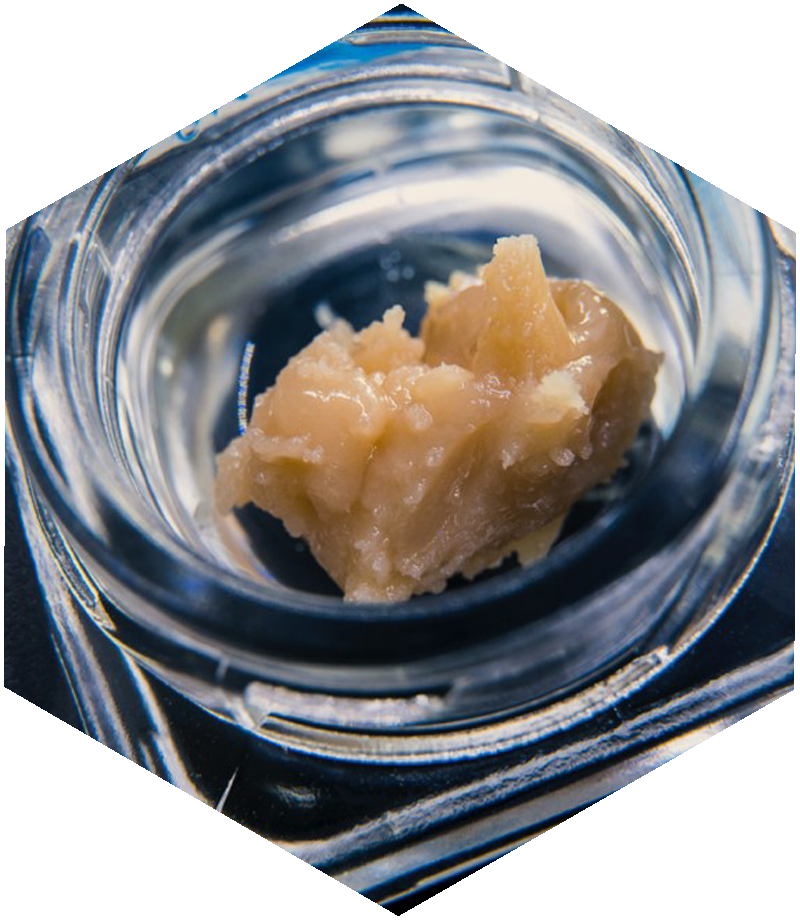 Cannabis concentrate sample in a jar